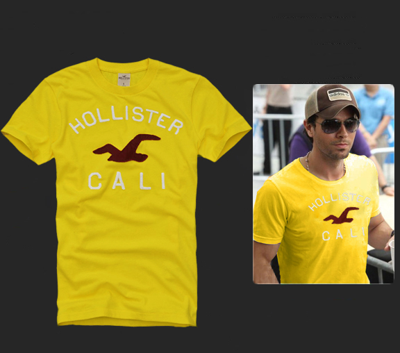Hollister Hombres De Cuello Redondo Con Gente Fotos Corto Remera HCO4275